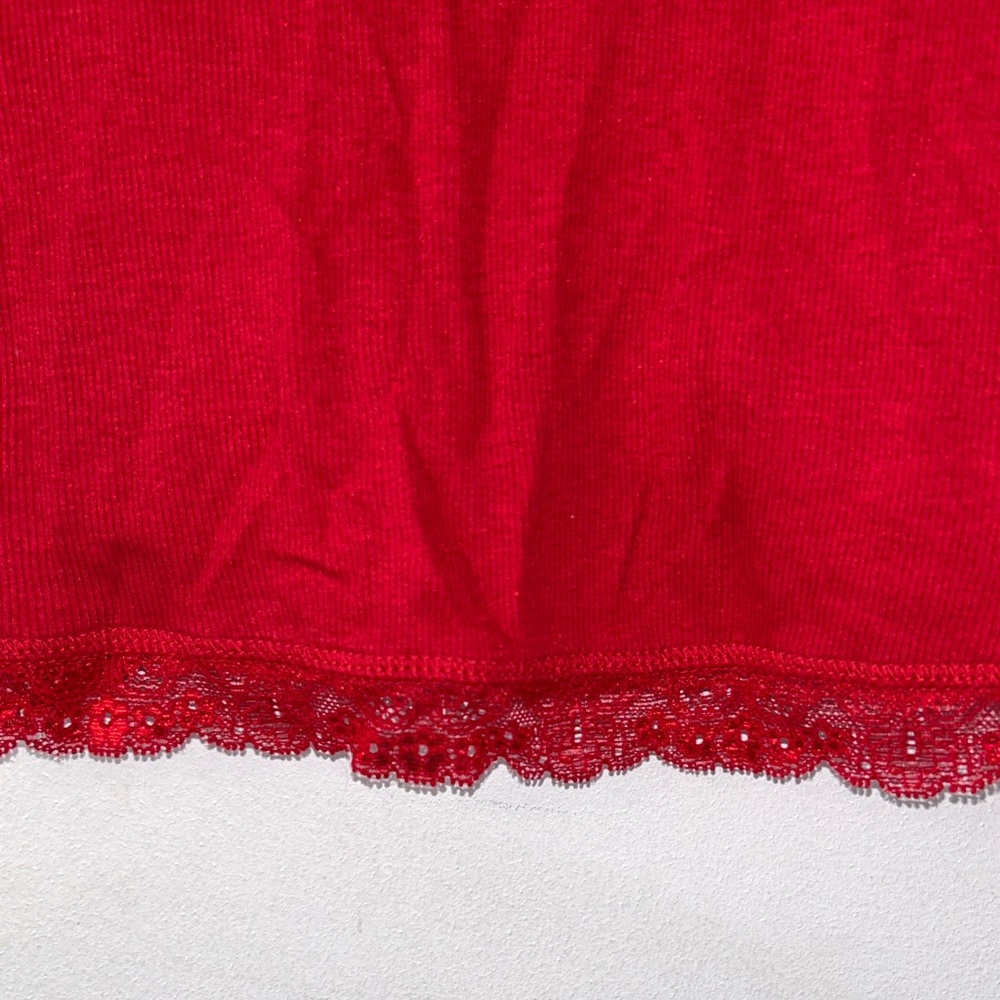 Y2K Babydoll Red Lace Trim Tank Top size M Old Navy - Picture 2 of 7